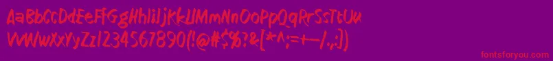 How low is low Font – Red Fonts on Purple Background