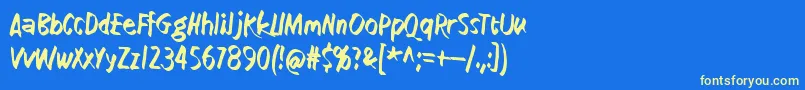 How low is low Font – Yellow Fonts on Blue Background
