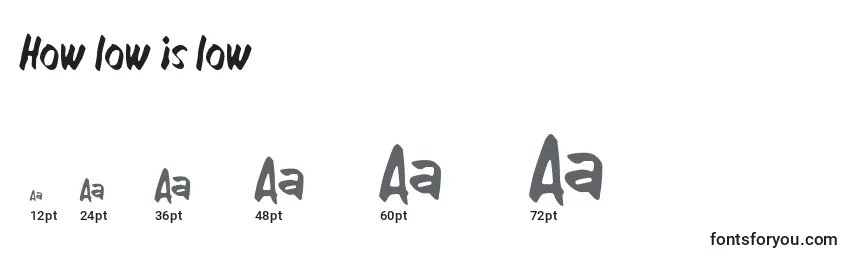 How low is low (129944) Font Sizes