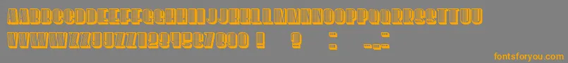 フォントHowever – オレンジの文字は灰色の背景にあります。