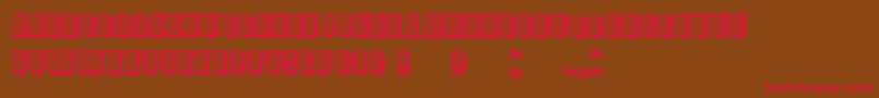 フォントHowever – 赤い文字が茶色の背景にあります。