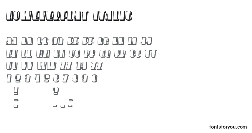 Fuente HoweverFlat Italic - alfabeto, números, caracteres especiales