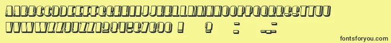 フォントHoweverFlat Italic – 黒い文字の黄色い背景