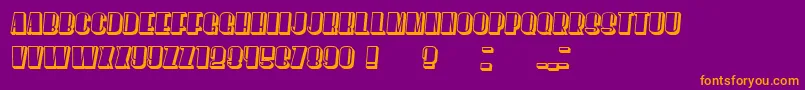 フォントHoweverFlat Italic – 紫色の背景にオレンジのフォント