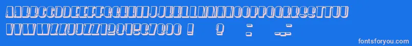 Fonte HoweverFlat Italic – fontes rosa em um fundo azul