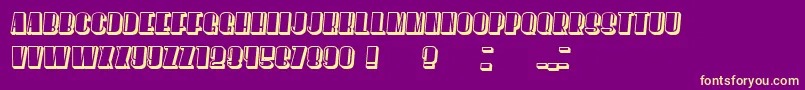 Fonte HoweverFlat Italic – fontes amarelas em um fundo roxo