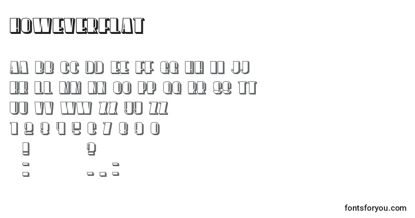Czcionka HoweverFlat – alfabet, cyfry, specjalne znaki