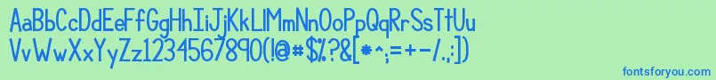 Kgcompassionbig Font – Blue Fonts on Green Background