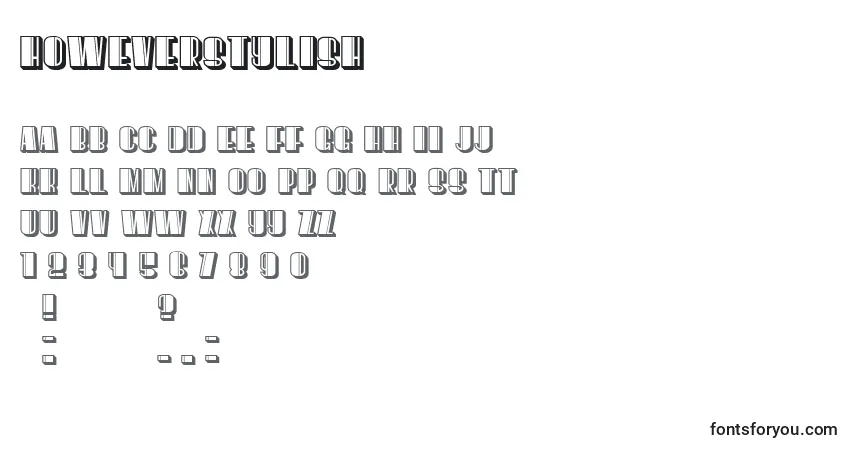 Fuente HoweverStylish - alfabeto, números, caracteres especiales