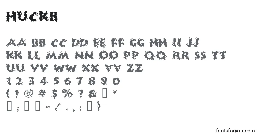 Fuente HUCKB    (129952) - alfabeto, números, caracteres especiales
