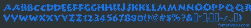 HUCKB    Font – Blue Fonts on Black Background