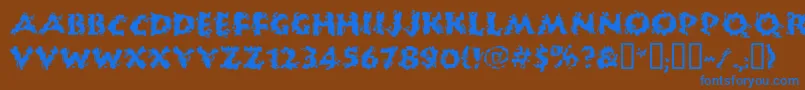 HUCKB    Font – Blue Fonts on Brown Background