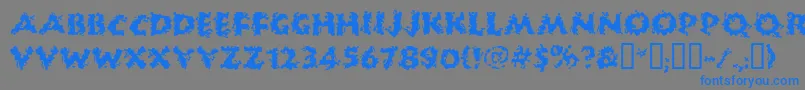 フォントHUCKB    – 灰色の背景に青い文字