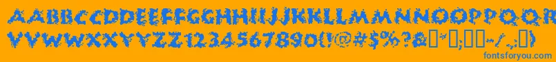 HUCKB    Font – Blue Fonts on Orange Background