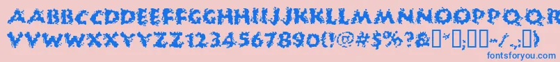 HUCKB    Font – Blue Fonts on Pink Background