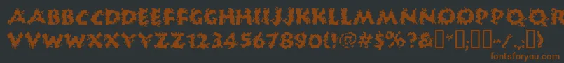 HUCKB   -fontti – ruskeat fontit mustalla taustalla