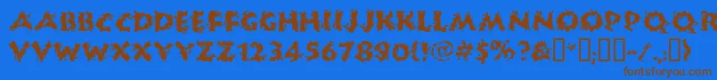 HUCKB    Font – Brown Fonts on Blue Background