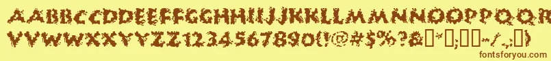 HUCKB    Font – Brown Fonts on Yellow Background