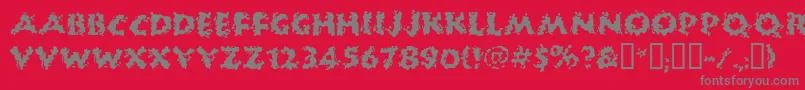 HUCKB   -Schriftart – Graue Schriften auf rotem Hintergrund