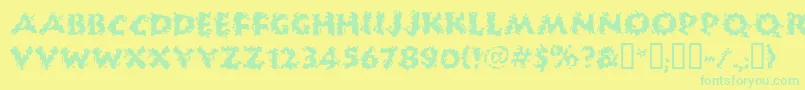 HUCKB    Font – Green Fonts on Yellow Background