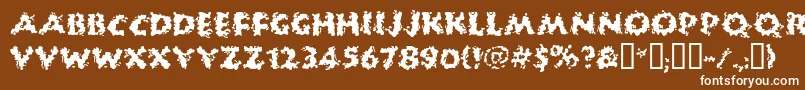 HUCKB    Font – White Fonts on Brown Background