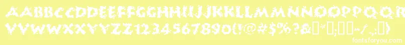 HUCKB    Font – White Fonts on Yellow Background