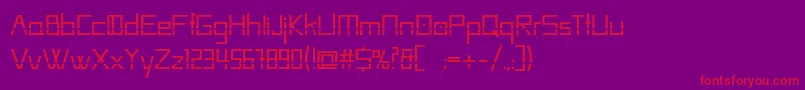 フォントHUECO regular – 紫の背景に赤い文字