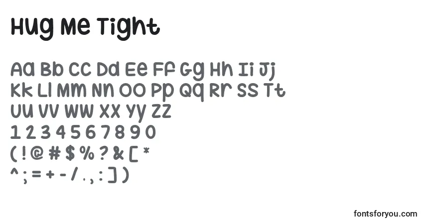 Hug Me Tight   (129956)フォント–アルファベット、数字、特殊文字