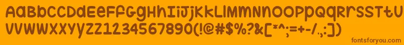 Lisätietoja Hug Me Tight -fontista Hug Me Tight -fontti – ruskeat fontit oranssilla taustalla