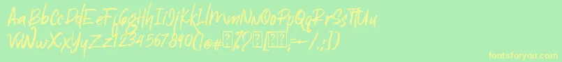 Huge DEMO Font – Yellow Fonts on Green Background