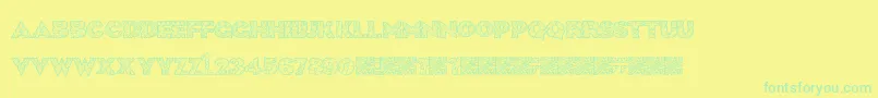 HugeCrunch Font – Green Fonts on Yellow Background