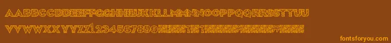HugeCrunch Font – Orange Fonts on Brown Background