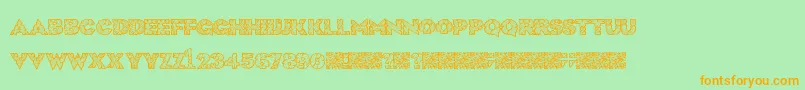 HugeCrunch Font – Orange Fonts on Green Background