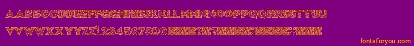 HugeCrunch Font – Orange Fonts on Purple Background