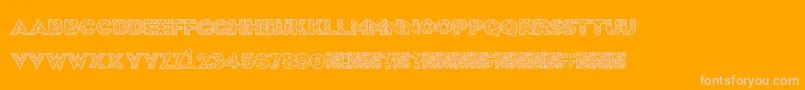 Weitere Informationen zur HugeCrunch-Schriftart HugeCrunch-Schriftart – Rosa Schriften auf orangefarbenem Hintergrund