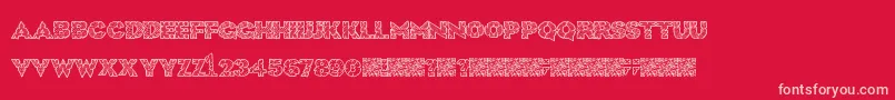 HugeCrunch Font – Pink Fonts on Red Background