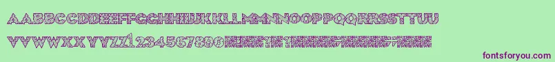 HugeCrunch Font – Purple Fonts on Green Background