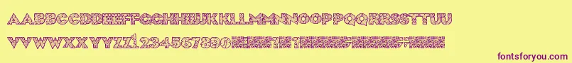 HugeCrunch Font – Purple Fonts on Yellow Background