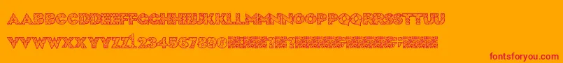 HugeCrunch Font – Red Fonts on Orange Background
