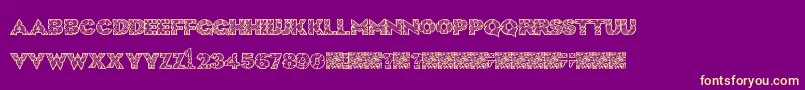 HugeCrunch Font – Yellow Fonts on Purple Background