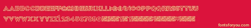 HugeCrunch Font – Yellow Fonts on Red Background