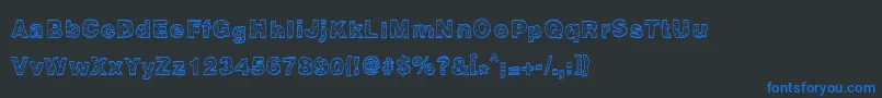 HugeParty Font – Blue Fonts on Black Background