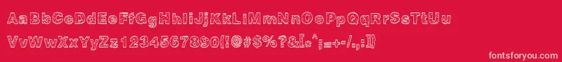 HugeParty Font – Pink Fonts on Red Background