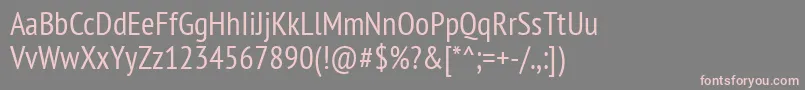 フォントPtSansNarrow – 灰色の背景にピンクのフォント