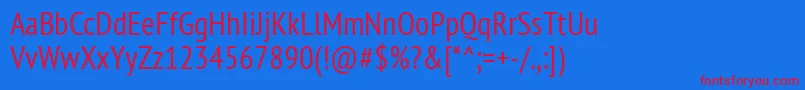 PtSansNarrow Font – Red Fonts on Blue Background