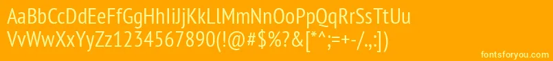PtSansNarrow-Schriftart – Gelbe Schriften auf orangefarbenem Hintergrund
