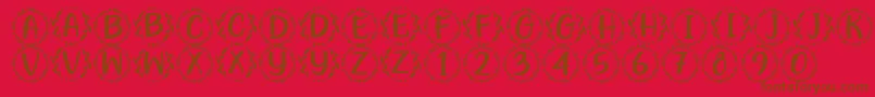Шрифт Hugme Font by 7NTypes – коричневые шрифты на красном фоне
