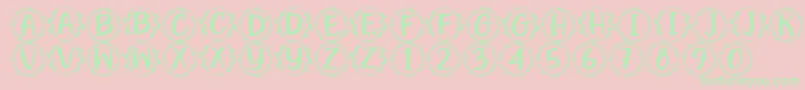 Fonte Hugme Font by 7NTypes – fontes verdes em um fundo rosa