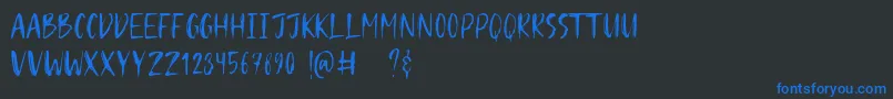 Hugos-fontti – siniset fontit mustalla taustalla