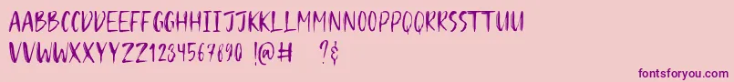 Hugos Font – Purple Fonts on Pink Background